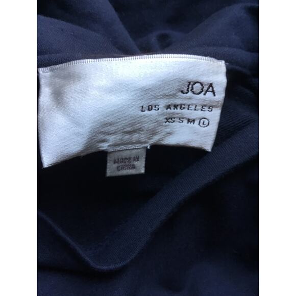 J.O.A. Pullover Navy & White Plaid with Cinched Cuffs Sweatshirt Size L - Picture 3 of 4